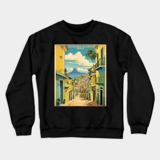 Escadaria Selaron Brazil Vintage Tourism Travel Poster Crewneck Sweatshirt